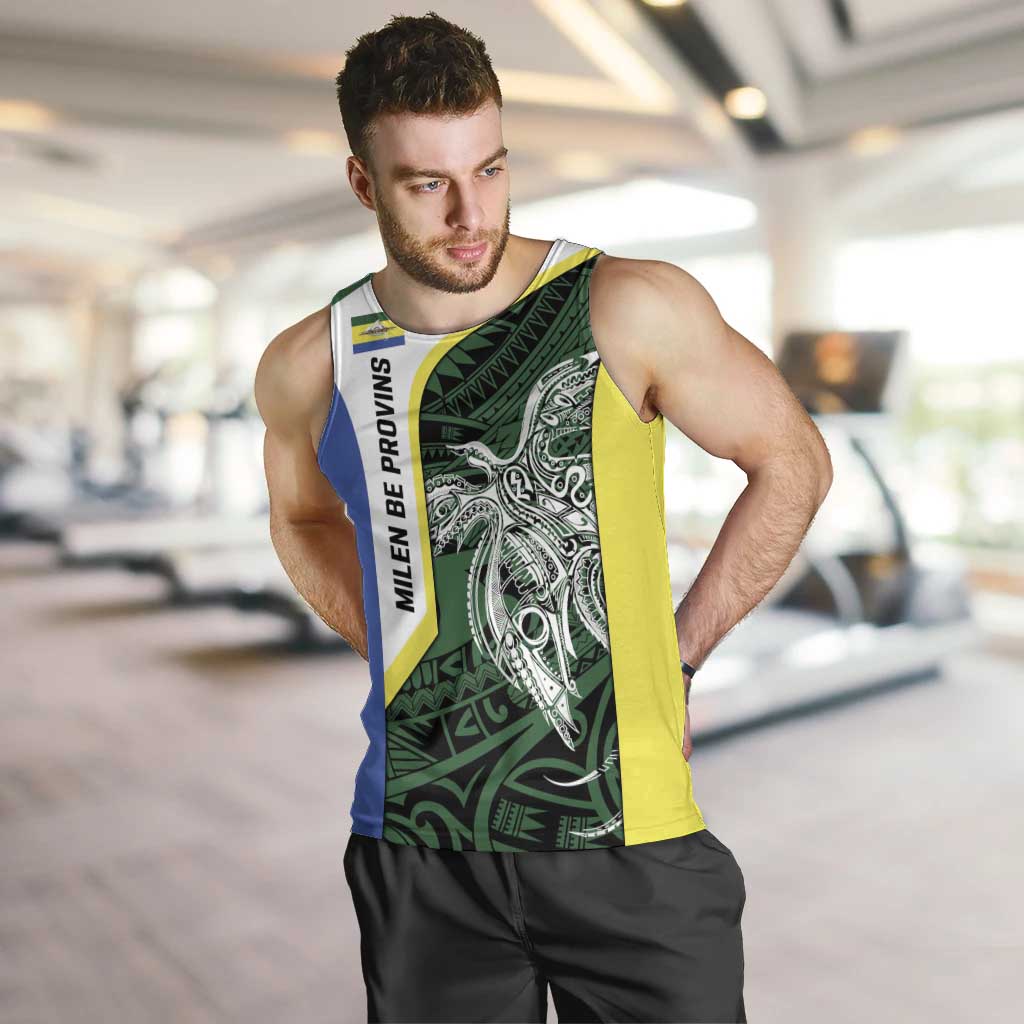 Personalised PNG Morobe Province Men Tank Top Bird of Paradise Tattoo Flag Motif - Polynesian Pride