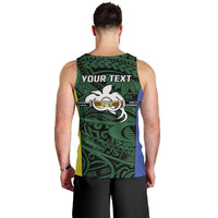 Personalised PNG Morobe Province Men Tank Top Bird of Paradise Tattoo Flag Motif - Polynesian Pride