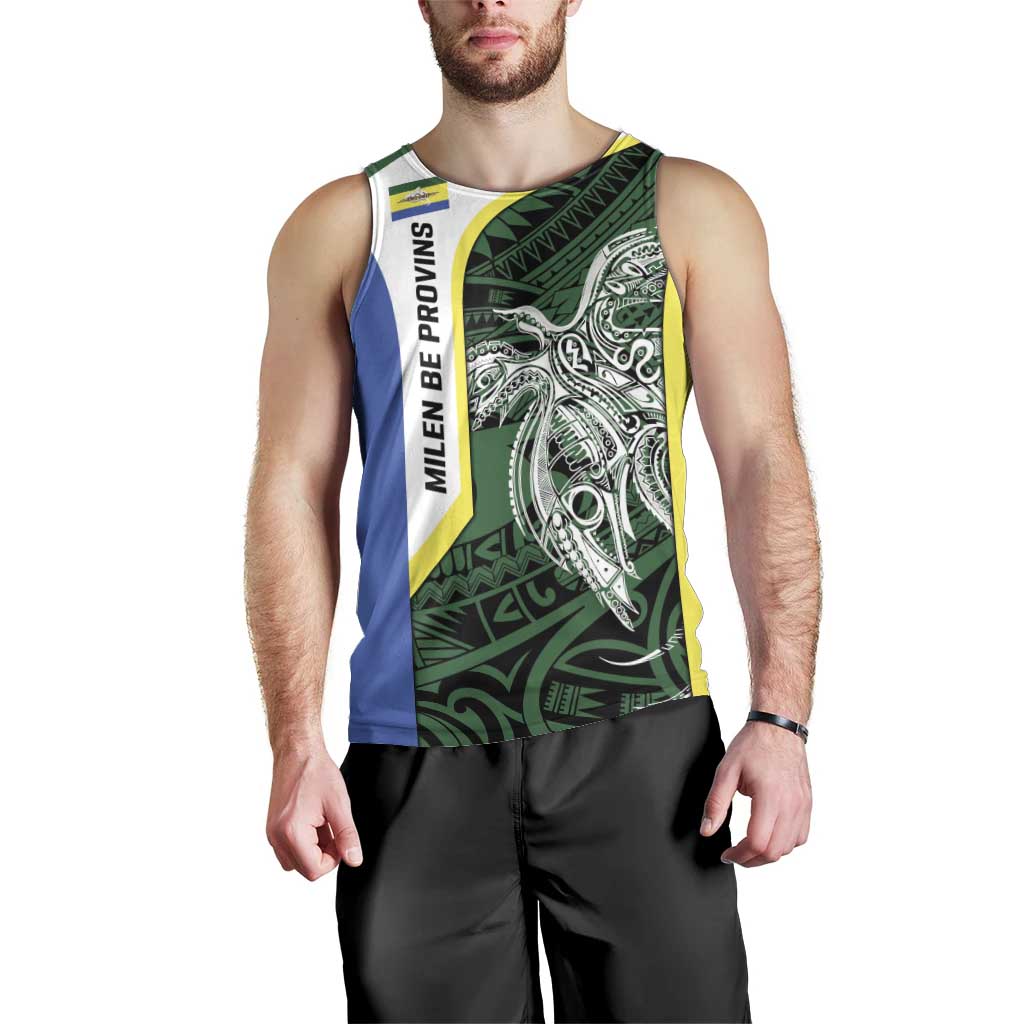 Personalised PNG Morobe Province Men Tank Top Bird of Paradise Tattoo Flag Motif - Polynesian Pride