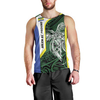 Personalised PNG Morobe Province Men Tank Top Bird of Paradise Tattoo Flag Motif - Polynesian Pride