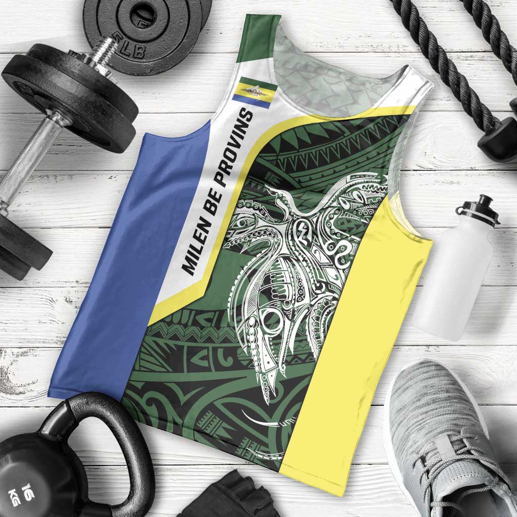 Personalised PNG Morobe Province Men Tank Top Bird of Paradise Tattoo Flag Motif - Polynesian Pride