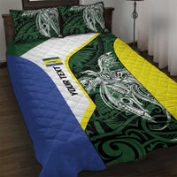 Personalised PNG Morobe Province Quilt Bed Set Bird of Paradise Tattoo Flag Motif - Polynesian Pride