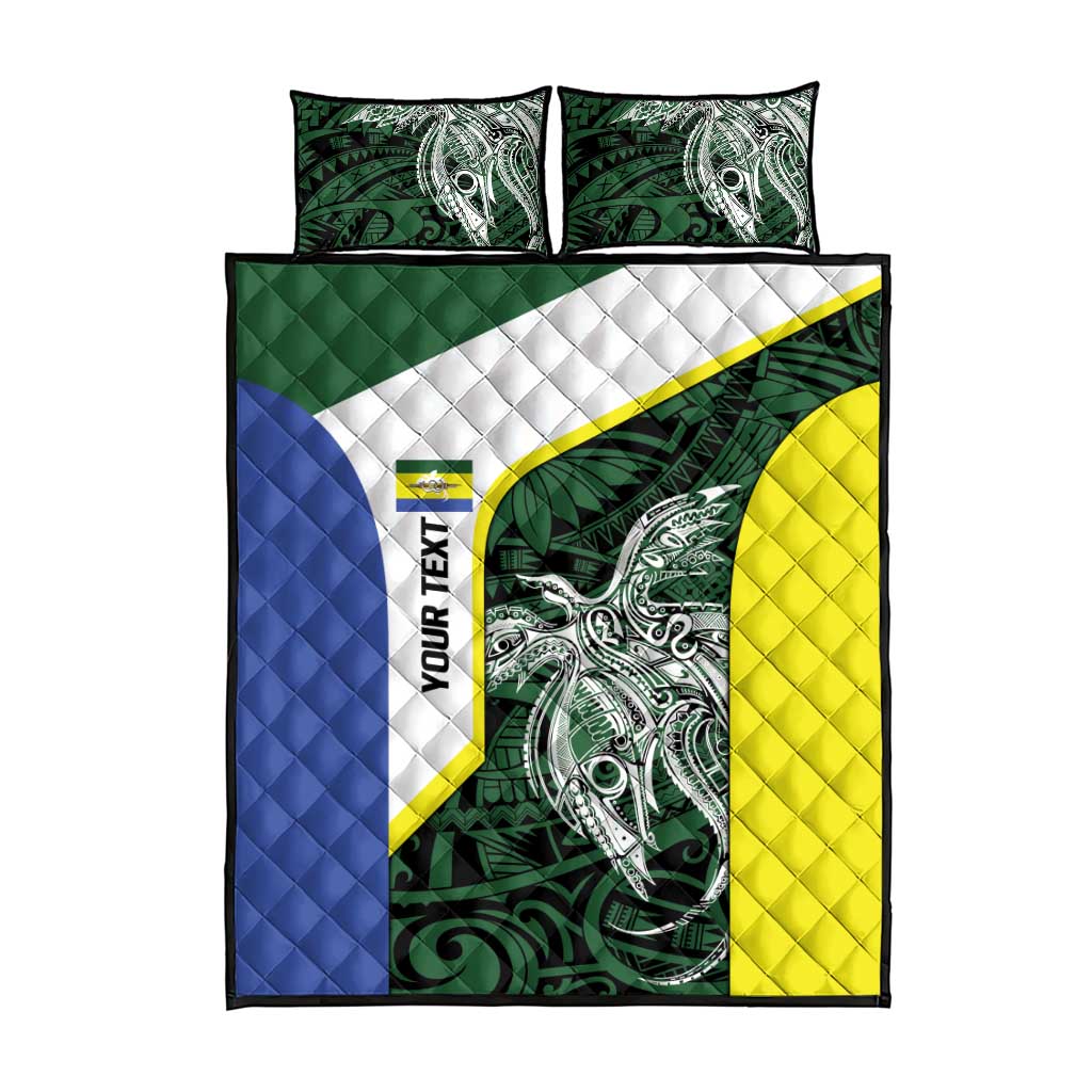 Personalised PNG Morobe Province Quilt Bed Set Bird of Paradise Tattoo Flag Motif - Polynesian Pride