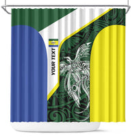 Personalised PNG Morobe Province Shower Curtain Bird of Paradise Tattoo Flag Motif - Polynesian Pride