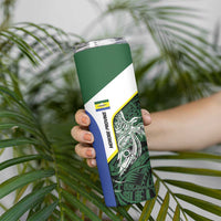 Personalised PNG Morobe Province Skinny Tumbler Bird of Paradise Tattoo Flag Motif - Polynesian Pride