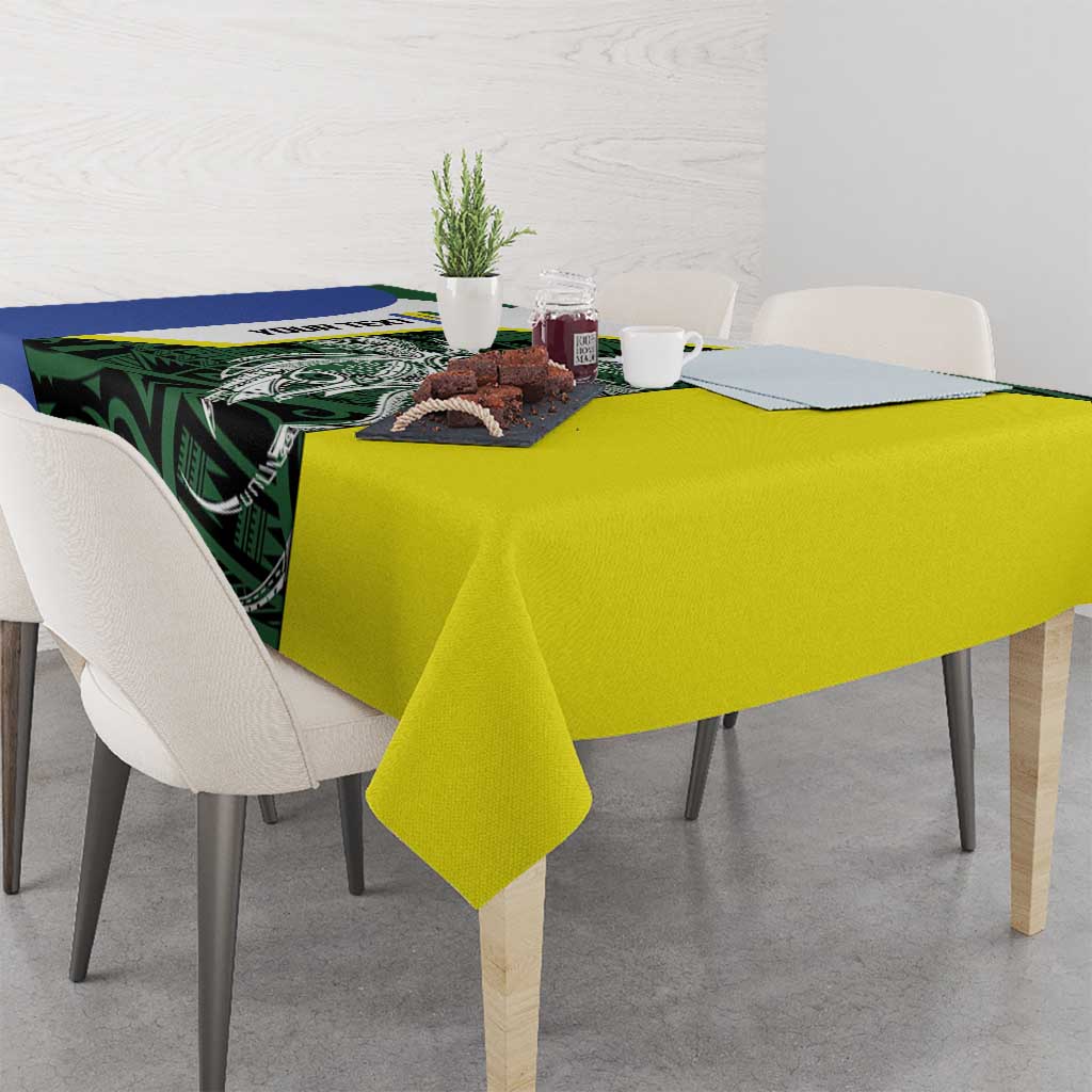 Personalised PNG Morobe Province Tablecloth Bird of Paradise Tattoo Flag Motif - Polynesian Pride