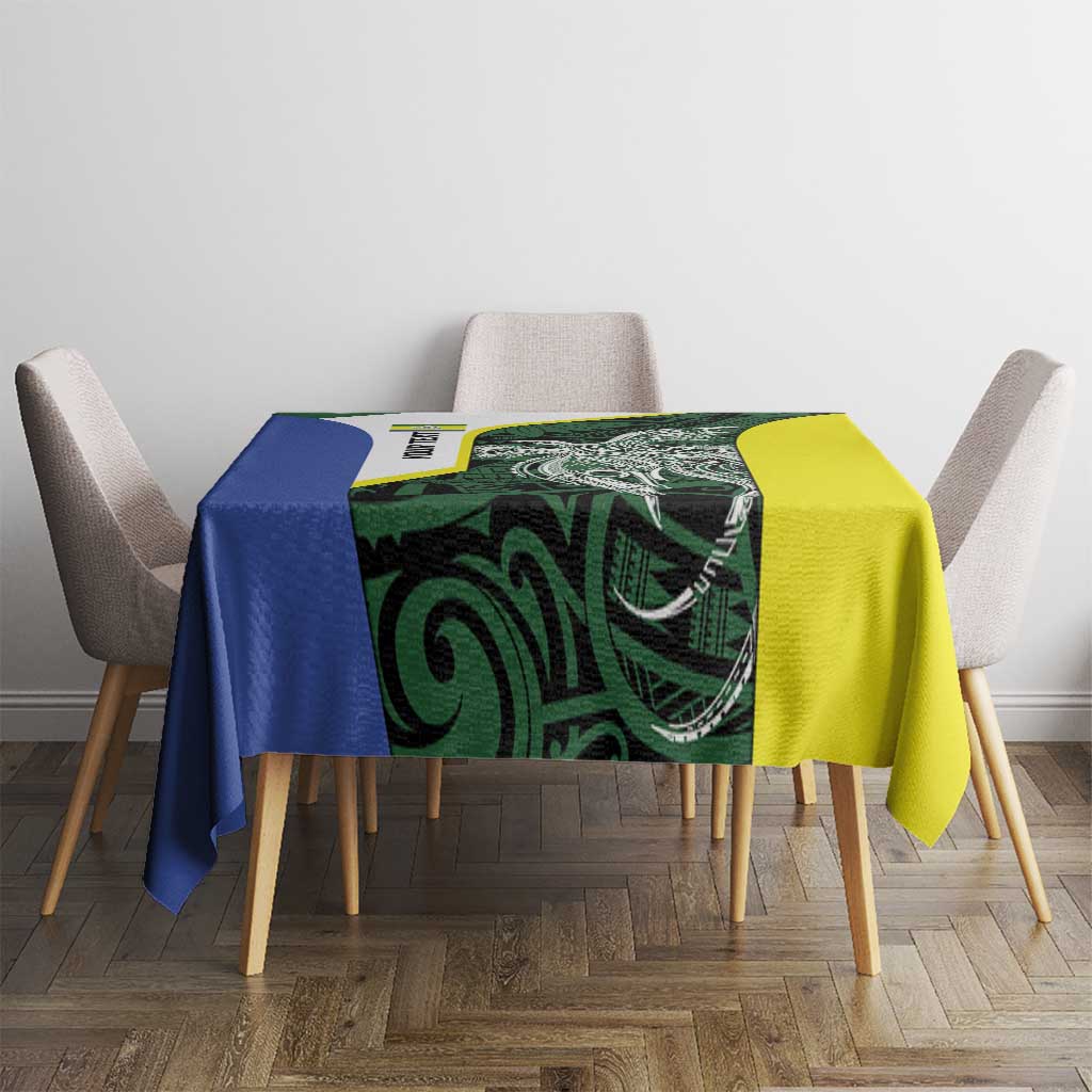 Personalised PNG Morobe Province Tablecloth Bird of Paradise Tattoo Flag Motif - Polynesian Pride