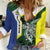 Personalised PNG Morobe Province Women Casual Shirt Bird of Paradise Tattoo Flag Motif - Polynesian Pride