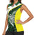 Personalised PNG Morobe Province Women Sleeveless Polo Shirt Bird of Paradise Tattoo Flag Motif - Polynesian Pride