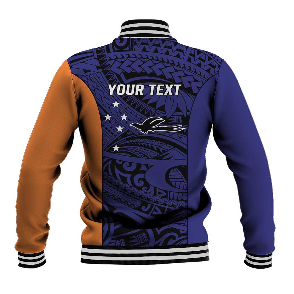 Personalised PNG New Ireland Baseball Jacket Bird of Paradise Tattoo Flag Motif - Polynesian Pride