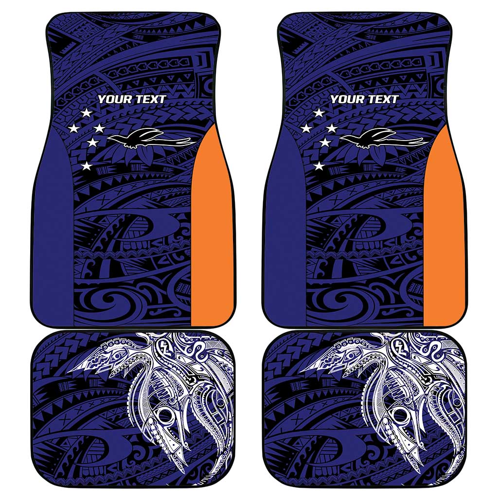 Personalised PNG New Ireland Car Mats Bird of Paradise Tattoo Flag Motif - Polynesian Pride