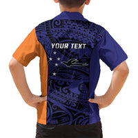 Personalised PNG New Ireland Family Matching Long Sleeve Bodycon Dress and Hawaiian Shirt Bird of Paradise Tattoo Flag Motif - Polynesian Pride