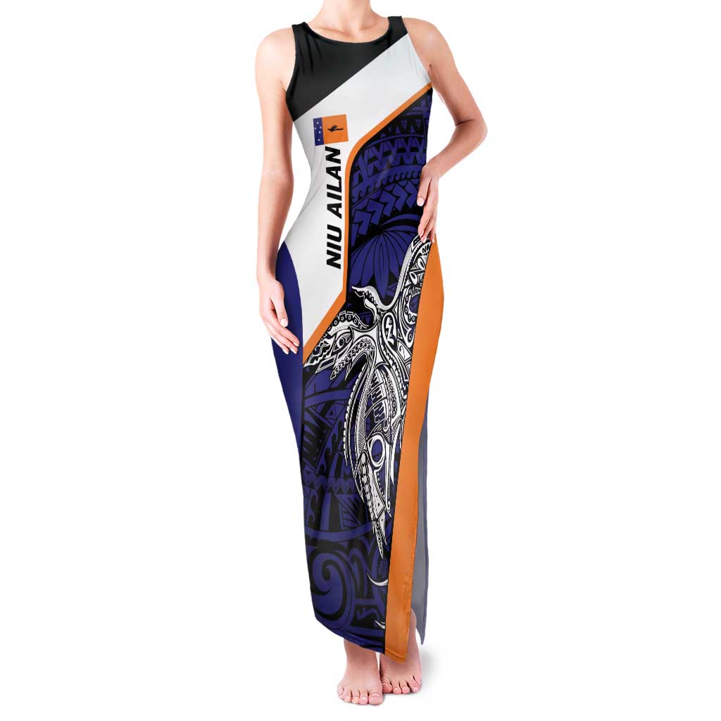 Personalised PNG New Ireland Family Matching Tank Maxi Dress and Hawaiian Shirt Bird of Paradise Tattoo Flag Motif - Polynesian Pride