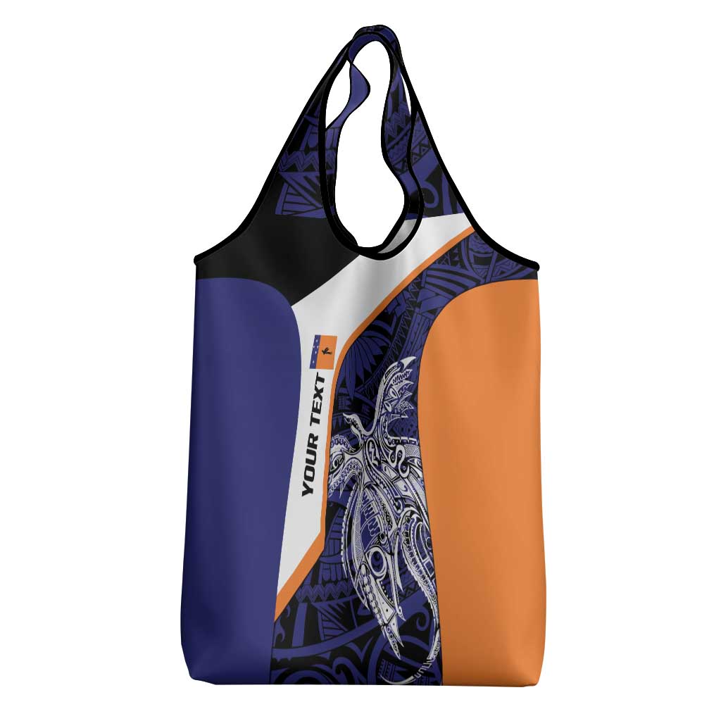 Personalised PNG New Ireland Grocery Bag Bird of Paradise Tattoo Flag Motif - Polynesian Pride