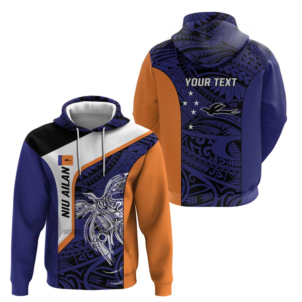 Personalised PNG New Ireland Hoodie Bird of Paradise Tattoo Flag Motif - Polynesian Pride