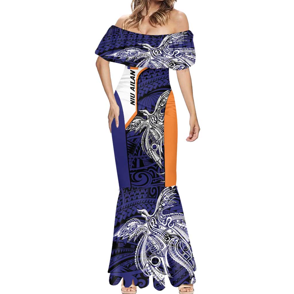 Personalised PNG New Ireland Mermaid Dress Bird of Paradise Tattoo Flag Motif - Polynesian Pride