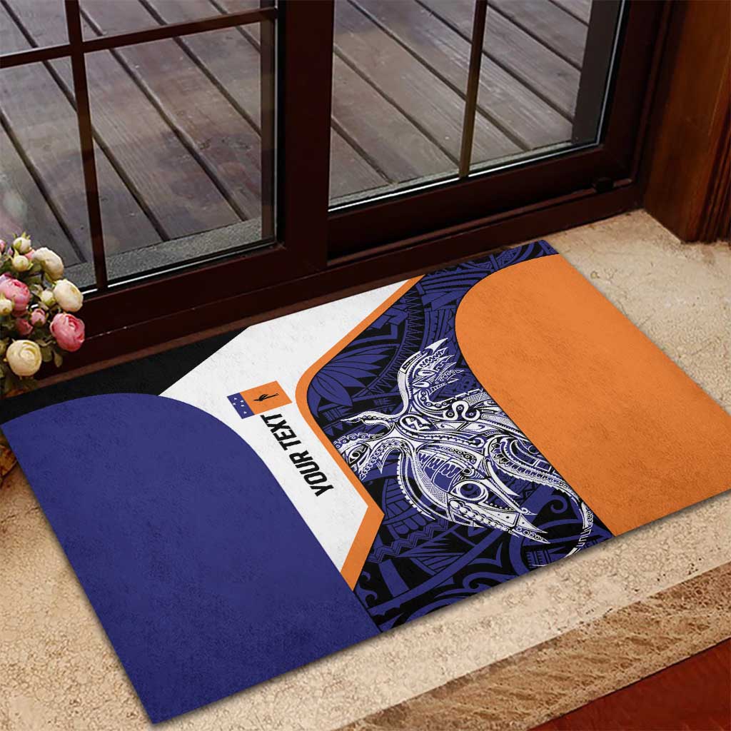 Personalised PNG New Ireland Rubber Doormat Bird of Paradise Tattoo Flag Motif - Polynesian Pride