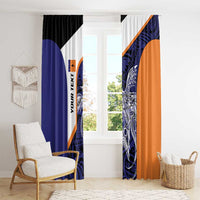 Personalised PNG New Ireland Window Curtain Bird of Paradise Tattoo Flag Motif - Polynesian Pride