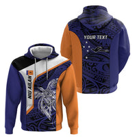 Personalised PNG New Ireland Zip Hoodie Bird of Paradise Tattoo Flag Motif - Polynesian Pride