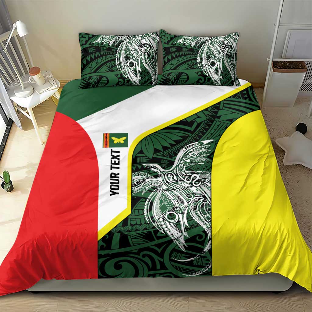 Personalised PNG Oro Province Bedding Set Bird of Paradise Tattoo Flag Motif - Polynesian Pride