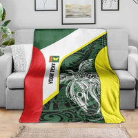 Personalised PNG Oro Province Blanket Bird of Paradise Tattoo Flag Motif - Polynesian Pride