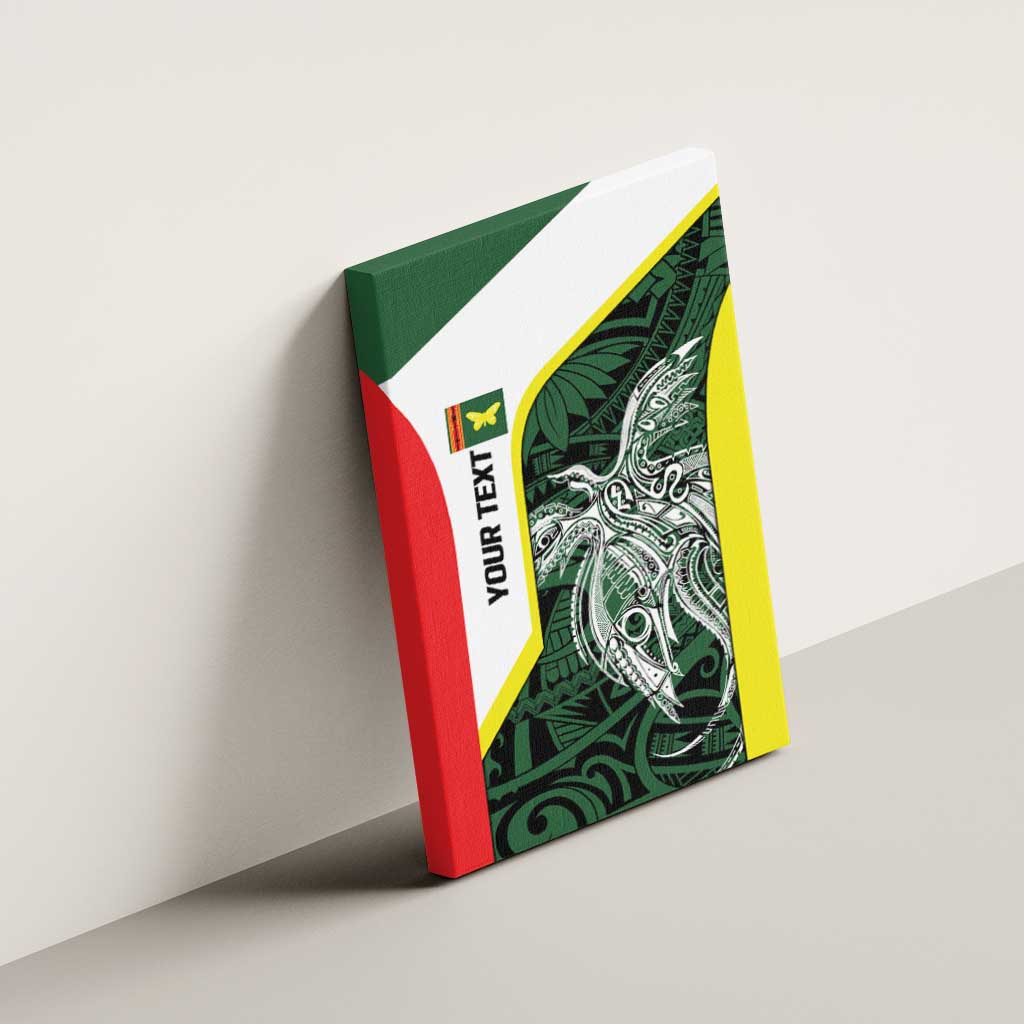 Personalised PNG Oro Province Canvas Wall Art Bird of Paradise Tattoo Flag Motif - Polynesian Pride