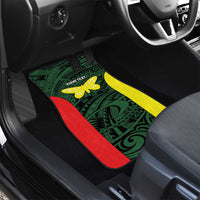 Personalised PNG Oro Province Car Mats Bird of Paradise Tattoo Flag Motif - Polynesian Pride