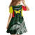 Personalised PNG Oro Province Family Matching Off Shoulder Short Dress and Hawaiian Shirt Bird of Paradise Tattoo Flag Motif - Polynesian Pride