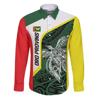 Personalised PNG Oro Province Family Matching Puletasi and Hawaiian Shirt Bird of Paradise Tattoo Flag Motif - Polynesian Pride