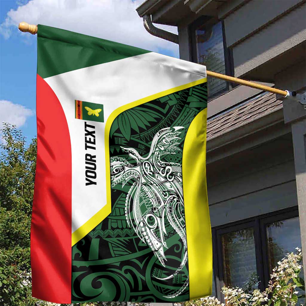 Personalised PNG Oro Province Garden Flag Bird of Paradise Tattoo Flag Motif - Polynesian Pride