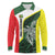 Personalised PNG Oro Province Long Sleeve Polo Shirt Bird of Paradise Tattoo Flag Motif - Polynesian Pride