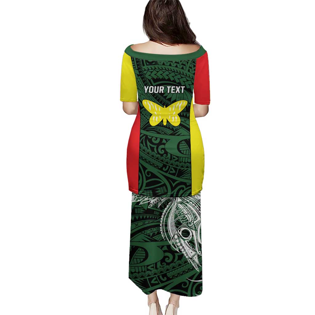 Personalised PNG Oro Province Puletasi Bird of Paradise Tattoo Flag Motif - Polynesian Pride