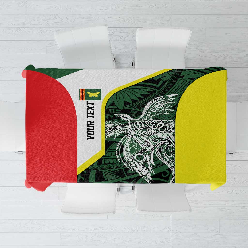 Personalised PNG Oro Province Tablecloth Bird of Paradise Tattoo Flag Motif - Polynesian Pride