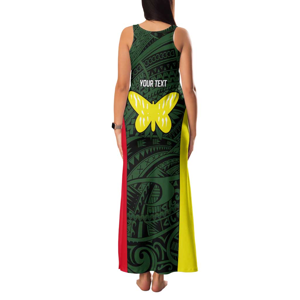 Personalised PNG Oro Province Tank Maxi Dress Bird of Paradise Tattoo Flag Motif - Polynesian Pride