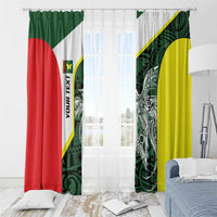 Personalised PNG Oro Province Window Curtain Bird of Paradise Tattoo Flag Motif - Polynesian Pride