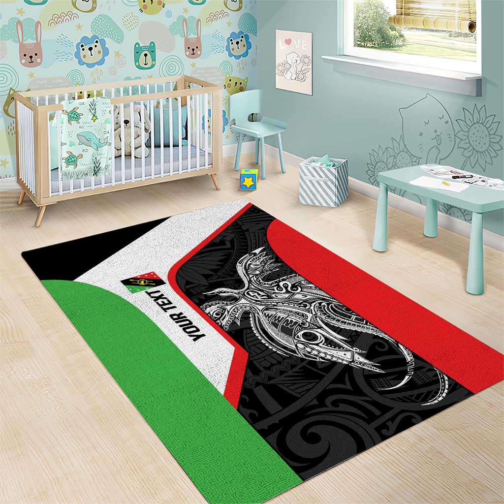 Personalised PNG Southern Highlands Province Area Rug Bird of Paradise Tattoo Flag Motif - Polynesian Pride