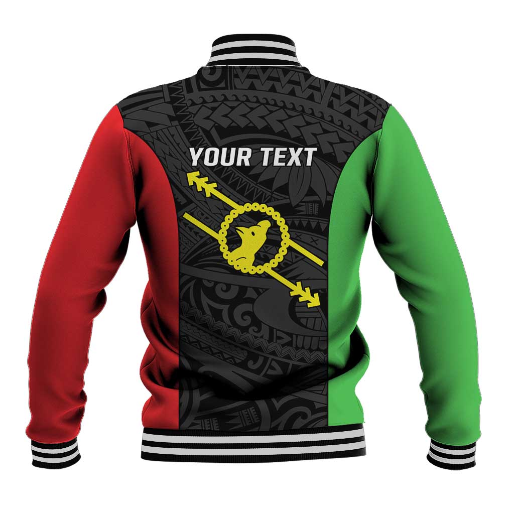 Personalised PNG Southern Highlands Province Baseball Jacket Bird of Paradise Tattoo Flag Motif - Polynesian Pride