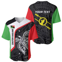 Personalised PNG Southern Highlands Province Baseball Jersey Bird of Paradise Tattoo Flag Motif - Polynesian Pride