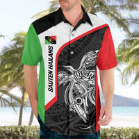 Personalised PNG Southern Highlands Province Hawaiian Shirt Bird of Paradise Tattoo Flag Motif - Polynesian Pride