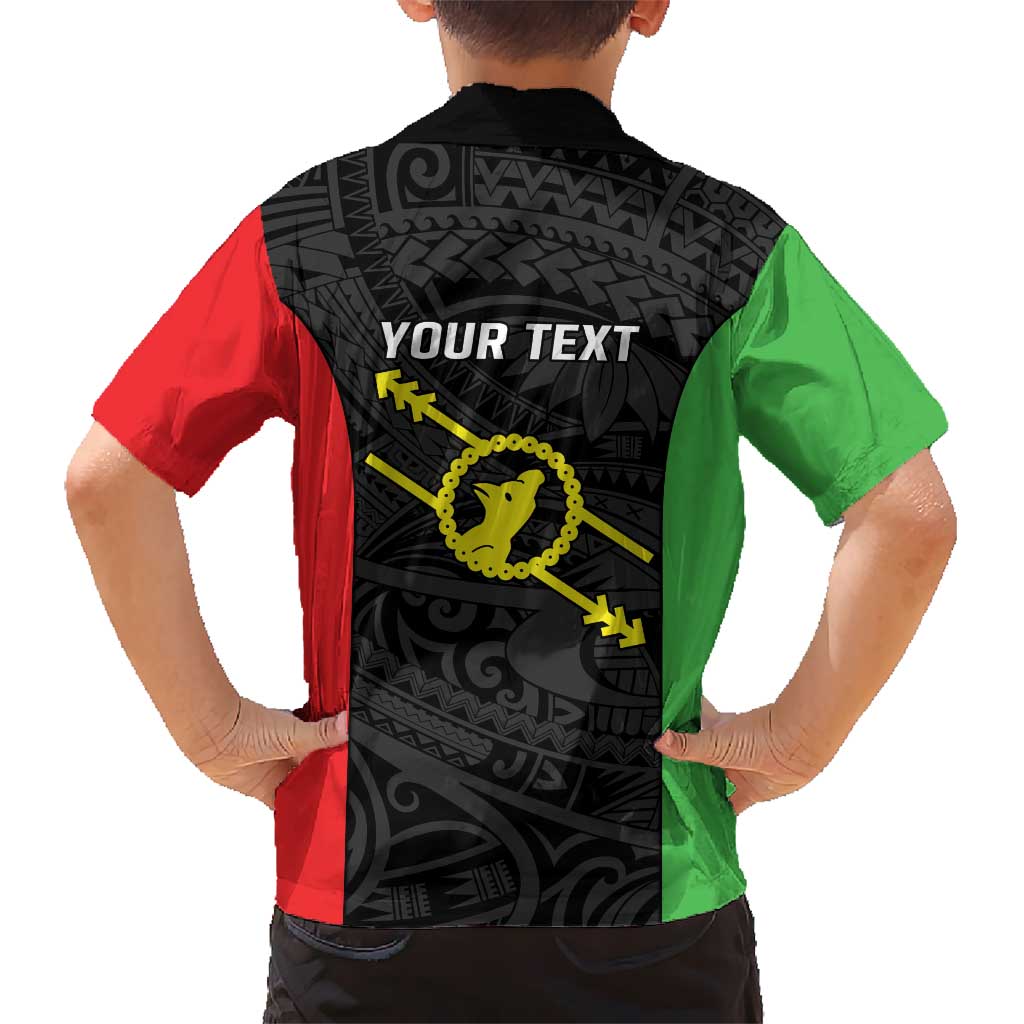 Personalised PNG Southern Highlands Province Kid Hawaiian Shirt Bird of Paradise Tattoo Flag Motif - Polynesian Pride