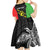Personalised PNG Southern Highlands Province Kid Short Sleeve Dress Bird of Paradise Tattoo Flag Motif - Polynesian Pride