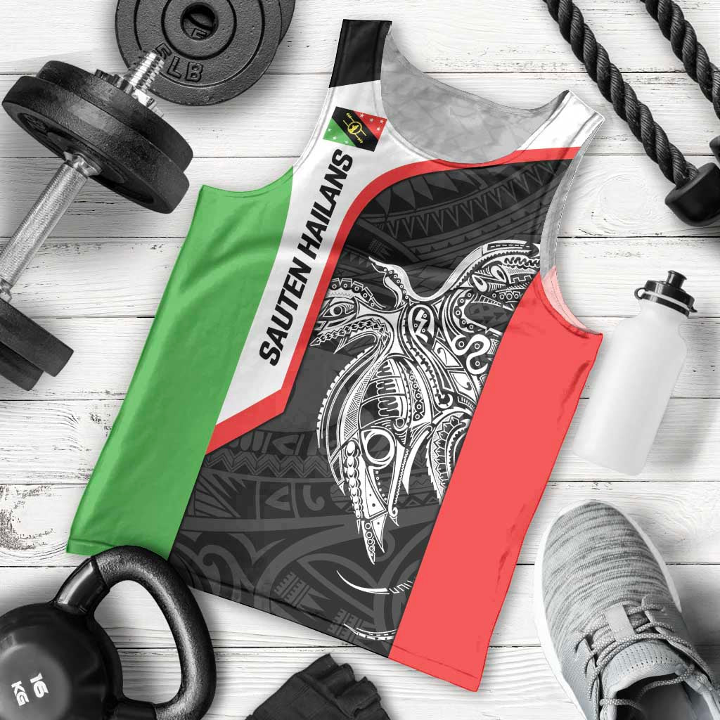 Personalised PNG Southern Highlands Province Men Tank Top Bird of Paradise Tattoo Flag Motif - Polynesian Pride