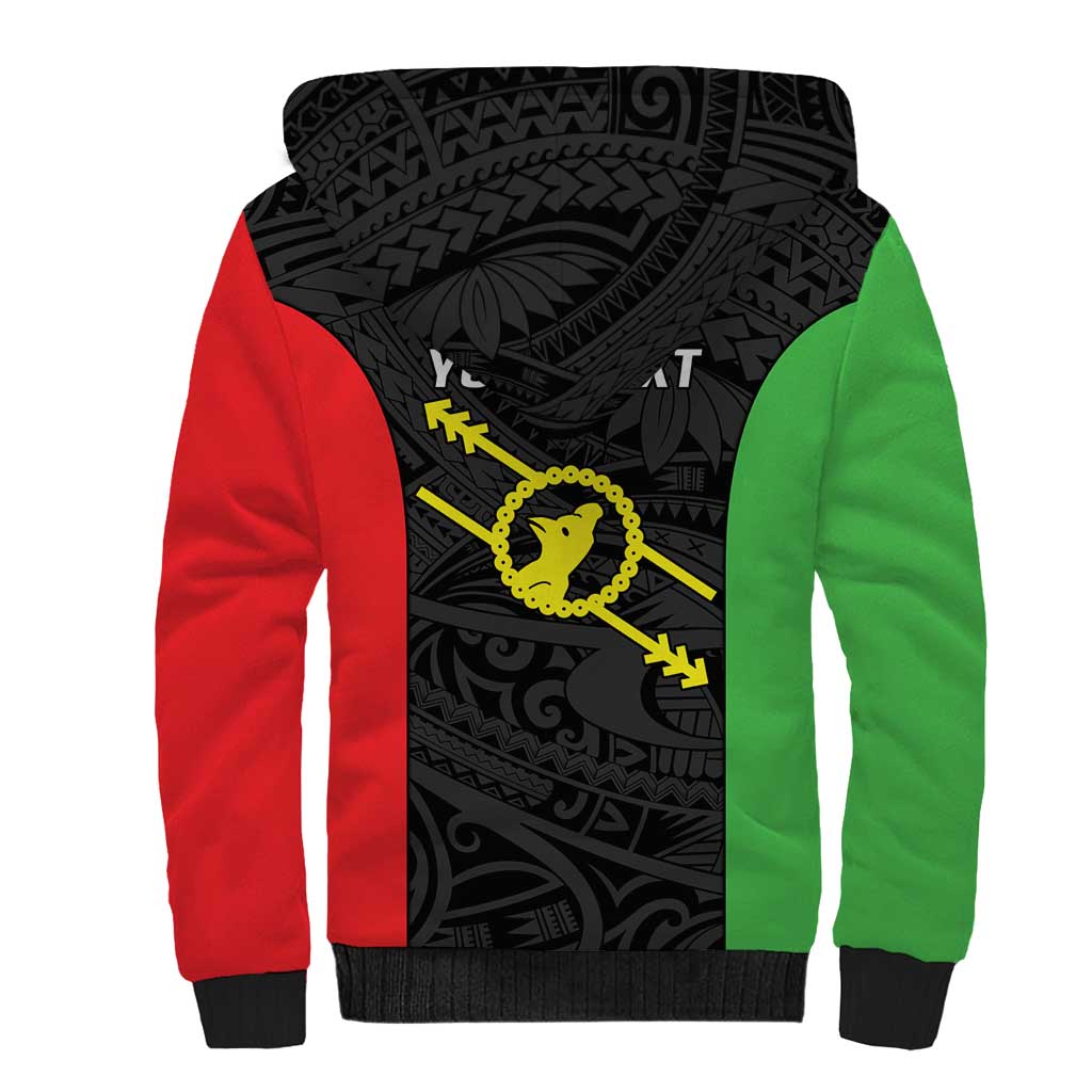 Personalised PNG Southern Highlands Province Sherpa Hoodie Bird of Paradise Tattoo Flag Motif - Polynesian Pride