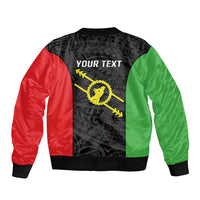 Personalised PNG Southern Highlands Province Sleeve Zip Bomber Jacket Bird of Paradise Tattoo Flag Motif - Polynesian Pride