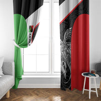 Personalised PNG Southern Highlands Province Window Curtain Bird of Paradise Tattoo Flag Motif - Polynesian Pride