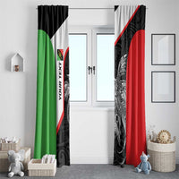 Personalised PNG Southern Highlands Province Window Curtain Bird of Paradise Tattoo Flag Motif - Polynesian Pride