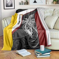 Personalised PNG Western Province Blanket Bird of Paradise Tattoo Flag Motif - Polynesian Pride