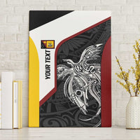 Personalised PNG Western Province Canvas Wall Art Bird of Paradise Tattoo Flag Motif - Polynesian Pride