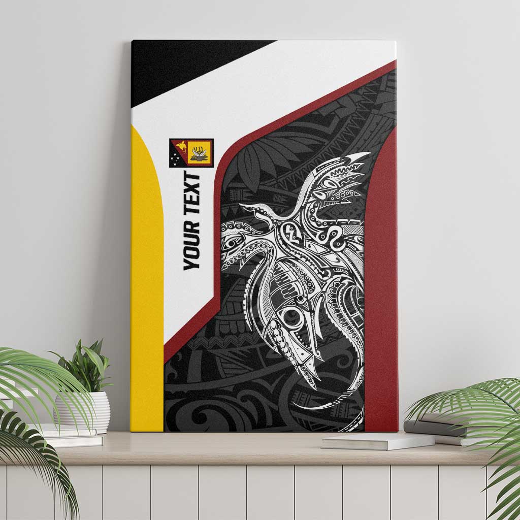 Personalised PNG Western Province Canvas Wall Art Bird of Paradise Tattoo Flag Motif - Polynesian Pride