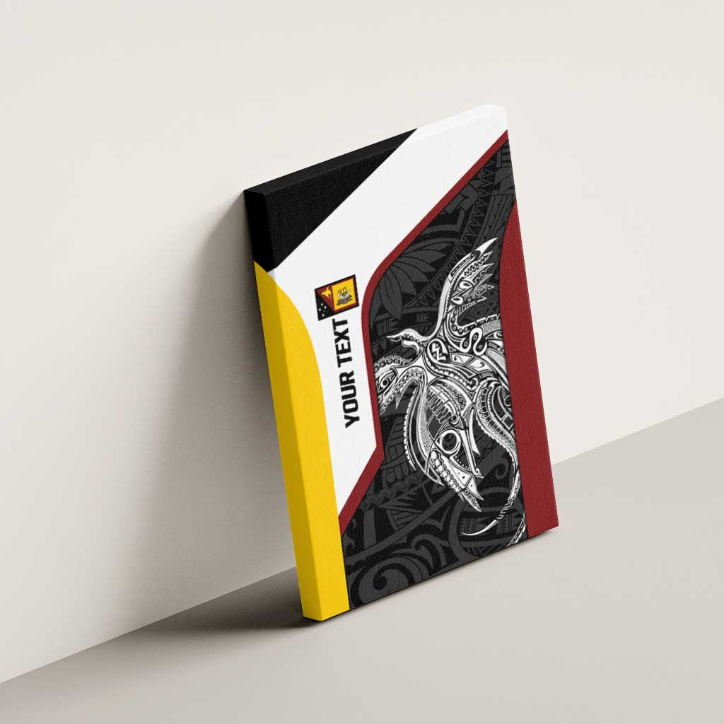 Personalised PNG Western Province Canvas Wall Art Bird of Paradise Tattoo Flag Motif - Polynesian Pride